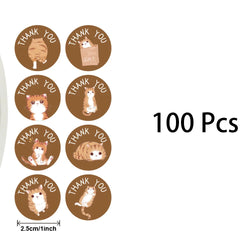 100-500 Pcs New Cartoon Animals Stickers Sealing Labels for Teacher Kids Child Stationery Thank You Business Inch 2.5cm Kawaii (ONLINE ORDER ONLY)