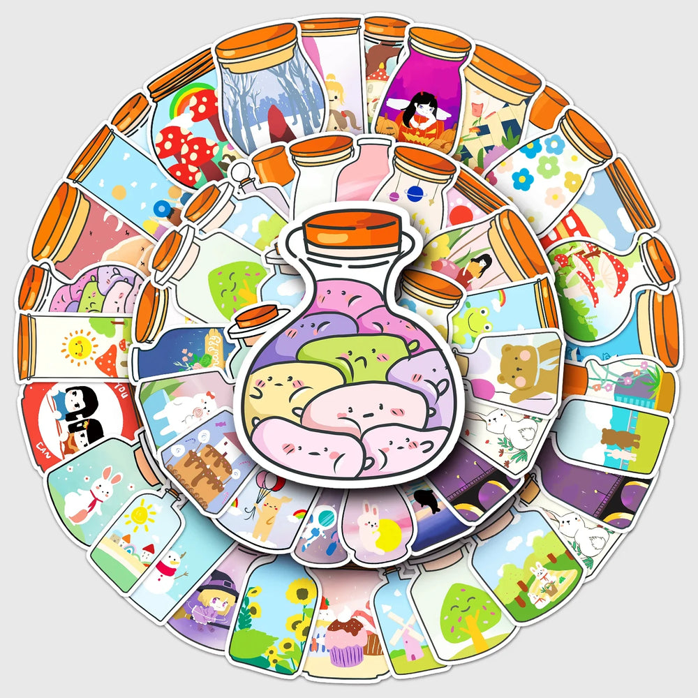 50Pcs Cartoon Waterproof Vinyl Stickers for Skateboard Snowboard (Online Order Only)
