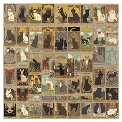 10/30/72PCS Cute Cartoon Mystic Cat Tarot Card Stickers Divination Aesthetic Decal Scrapbook Laptop Phone Car Graffiti Sticker (ONLINE ORDER ONLY)