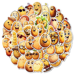 Potato Cartoon Stickers Pack - Funny Food Meme for Scrapbook, Laptop, Bike, Guitar (Online Order Only)