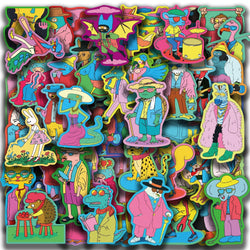 50pcs Cartoon Colorful Animal Stickers For Luggage Skateboard Laptop Guitar Aesthetic Graffiti Sticker Decals Toys (ONLINE ORDER ONLY)