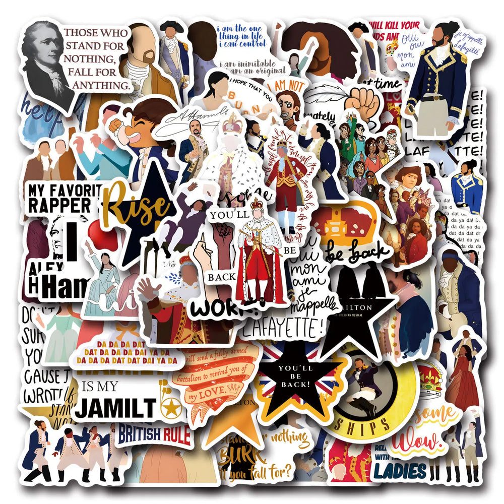 Hamilton Stickers Decals for Notebook Phone Fridge Guitar Suitcase Bike DIY Graffiti Toys (Online Order Only)