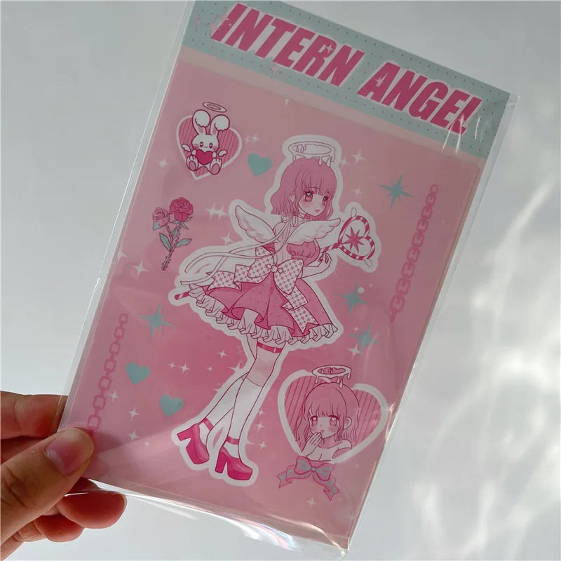 Korean ins Devil Angel Girl Stickers Diary Scrapbooking DIY Album Decoration Sticker Aesthetic Personalized Kawaii Stationery (ONLINE ORDER ONLY)