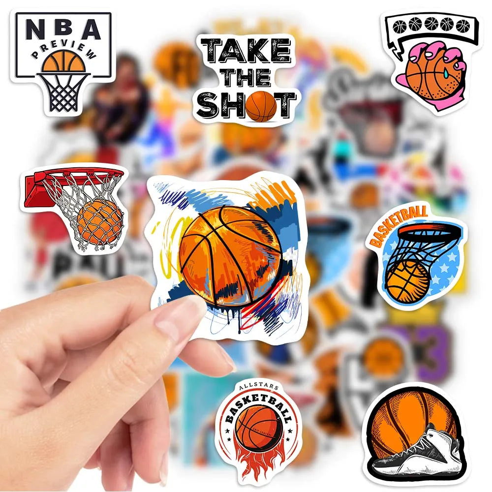 Basketball Theme Lovers Stickers DIY Toy Gift  Decorative Graffiti Decal for Phone Laptop Bottles Scrapbook Kids Waterproof (ONLINE ORDER ONLY)