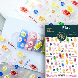 Summer Beach Bikini Watermelon Cat Popsicle Swim Ring Ice Cream Shell Coconut Tree Nail Art Decoration Stickers Manicure Decals (Online Order Only)