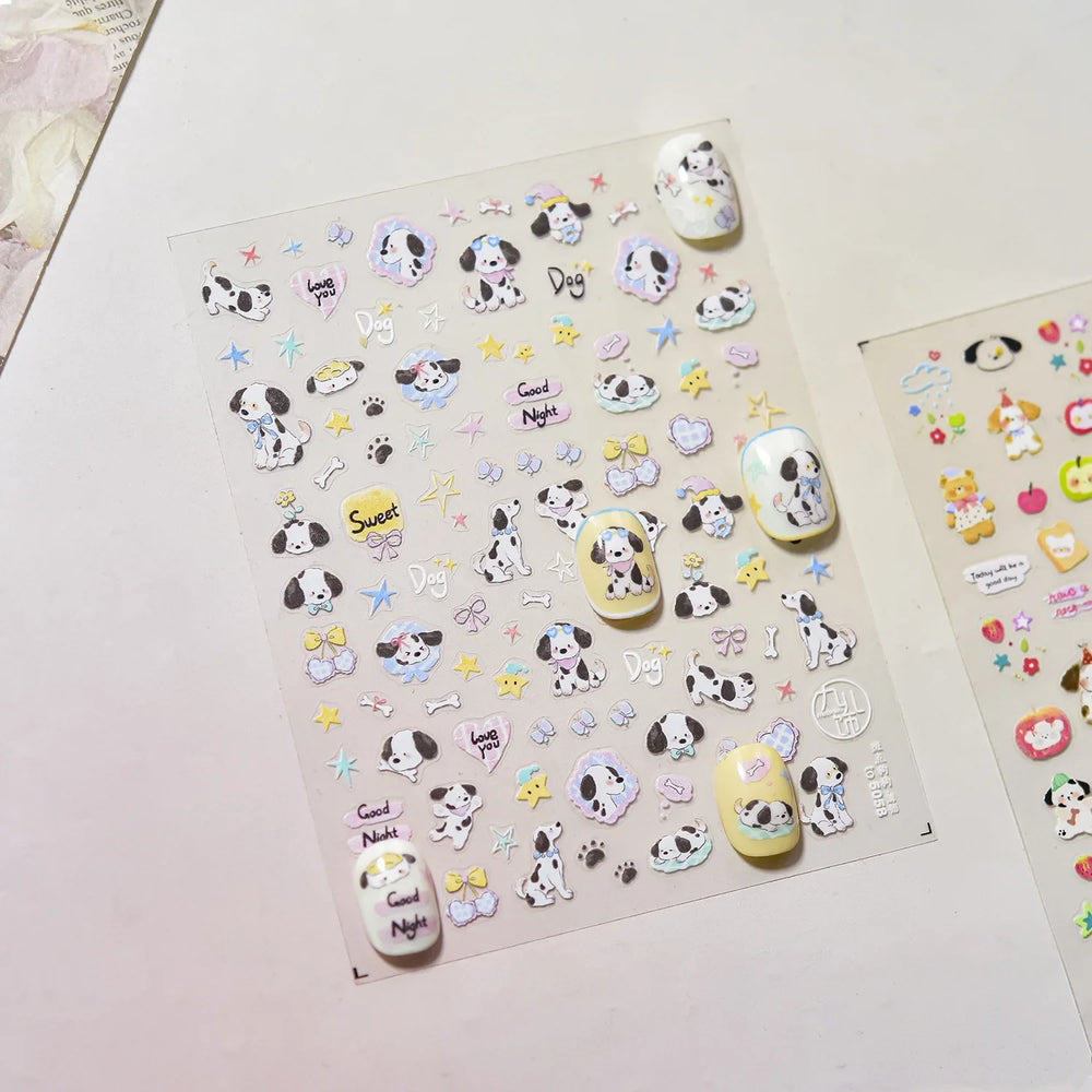 Fruits Apple Strawberry Animals Bear Dog Party Dream Flower Bone Rain Self Adhesive Nail Art Decoration Sticker Manicure Decals (Online Order Only)