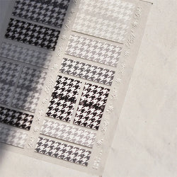 Charming Geometric Black Khaki Brown Grid Houndstooth Snowflake Flat Chic  Adhesive Nail Art Decoration Stickers Manicure Decals (Online Order Only)