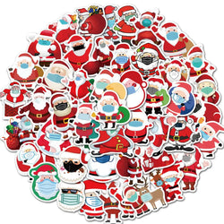 Christmas Santa Claus Stickers 10/30/50pcs for Suitcase, Skateboard, Laptop, Luggage, Phone (ONLINE ORDER ONLY)