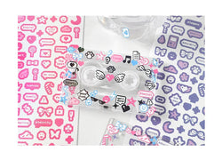 Korea Ins Cute Pixel Dialog Series Decorative Sticker Hand Account Idol Card DIY Material Sticker Personalized Kawaii Stationery (ONLINE ORDER ONLY)