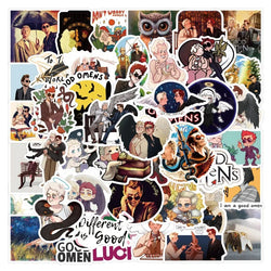 Good Omens Cartoon Stickers Pack for Laptops, Water Bottles, Phones, Cars, Notebooks, and More (Online Order Only)