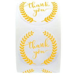500pcs/roll Flowers Thank You Sticker Labels Round Reward Stickers Wedding Party Decor Envelope Seals Stickers Stationery (Online Order Only)