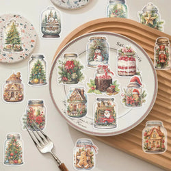 50PCS Christmas Bottle Simple Decals Cute Stickers PET Material Aesthetic Phone Notebook Suitcase Laptop Fridge Wall Sticker﻿ (ONLINE ORDER ONLY)