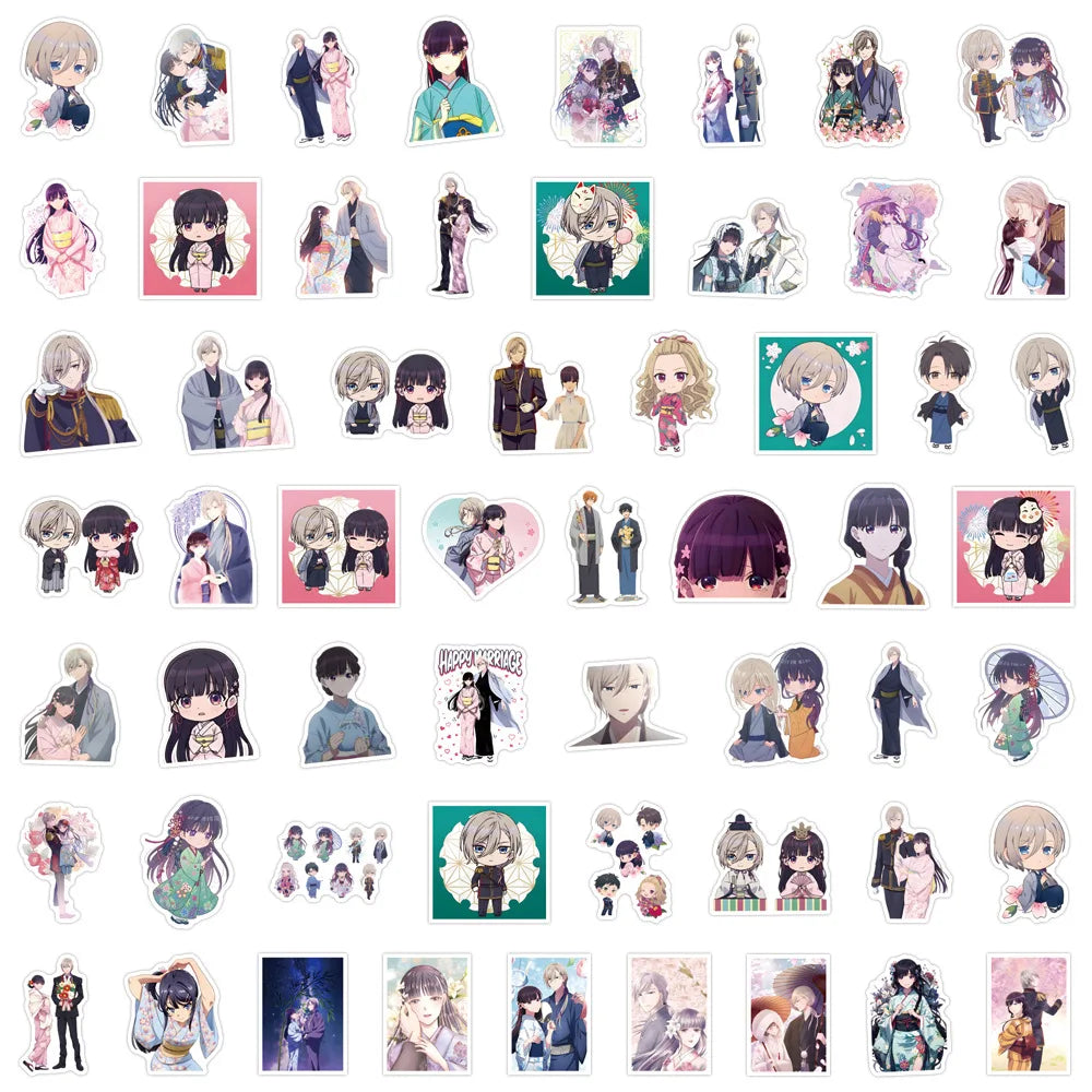 10/30/55PCS My Happy Marriage Cartoon Stickers Funny Anime Stickers DIY luggage Laptop Phone Guitar Car Bike Skateboard Decals (ONLINE ORDER ONLY)
