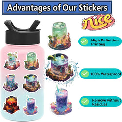 10/30/50PCS Kawaii Cup Drink World Stickers DIY Decoration Notebook Bike Suitcase Phone Fridge PVC Waterproof Decal Graffiti Toy (ONLINE ORDER ONLY)