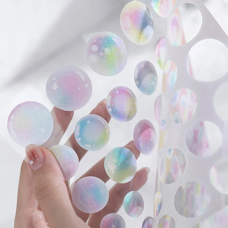 1pcs Cute Colorful Bubble Series Stickers Ins Basis Dot Laser Decoration Sticker Diary Scrapbooking DIY Album Kawaii Stationery (ONLINE ORDER ONLY)