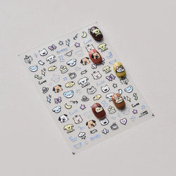 Line Cat Dog Bear Rabbit Chicken Animals Apple Cherry Cake Bowknot Butterfly Balloon Rainbow Nail Art Stickers Manicure Decals (ONLINE ORDER ONLY)