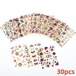 30pcs 3D Daisy Design Nail Art Sticker Set Acrylic Sanding Colorful Floral Decals Self-Adhesive Nail Art Supplies DIY Manicure * (ONLINE ORDER ONLY)