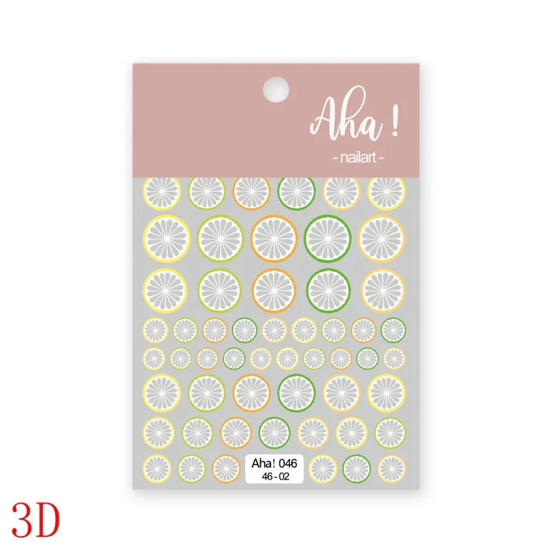 1Pc Sweet Cute Fresh Red Cherry Pattern Nail Stickers Self Adhesive Fruit Design Decals Women & Girls Homemade Manicure Supplies (ONLINE ORDER ONLY)