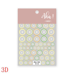 1Pc Summer Nail Art Sticker Lemon Nail Decal Nail Art Supplies Cute Fruit Strawberry Cherry Watermelon Avocado Lemon Nail Design (ONLINE ORDER ONLY)