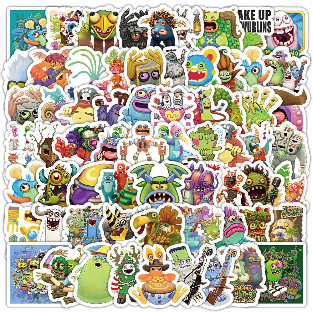 10/30/50/100pcs Game My Singing Monster Anime Stickers Decals Laptop Phone Notebook Guitar Skateboard Cool Waterproof Sticker (ONLINE ORDER ONLY)