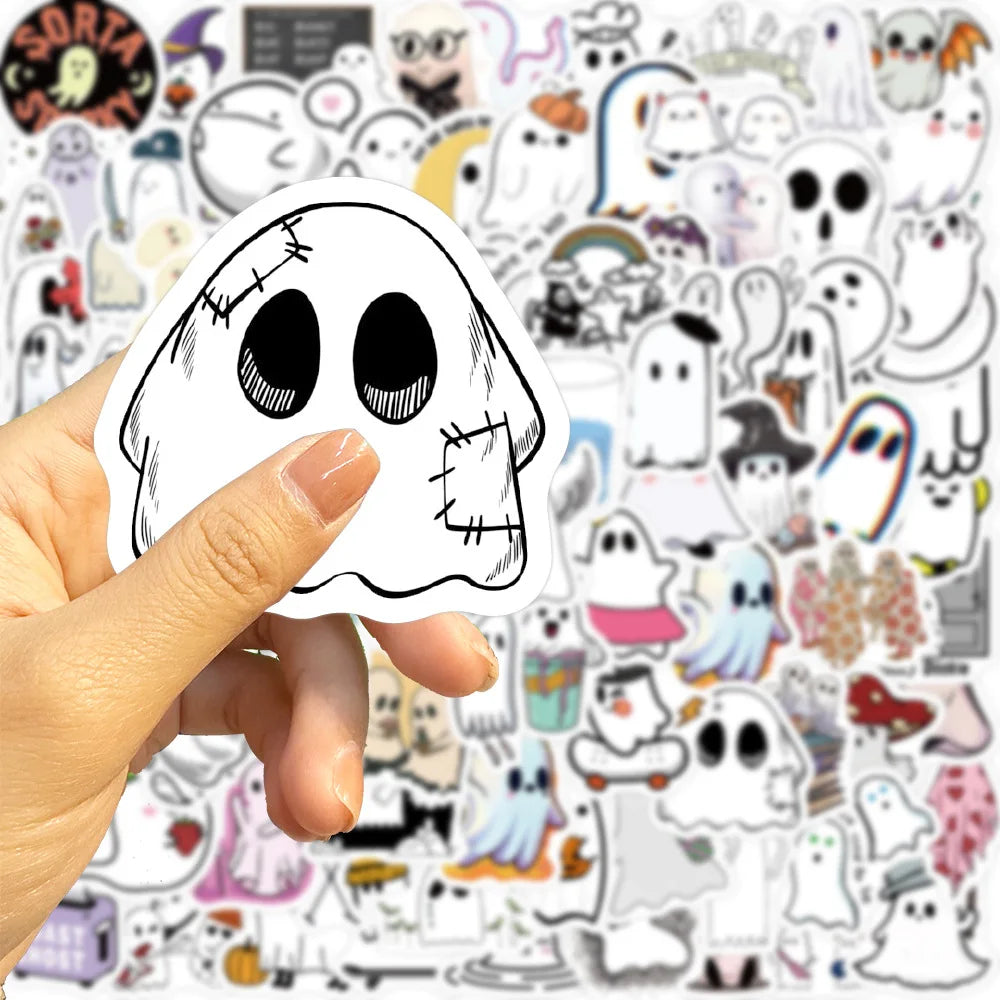 50/100Pcs Waterproof Halloween Demon Kawaii Sticker Decoration Notebook Stickers Scrapbooking DIY Journal Halloween Graffiti (ONLINE ORDER ONLY)