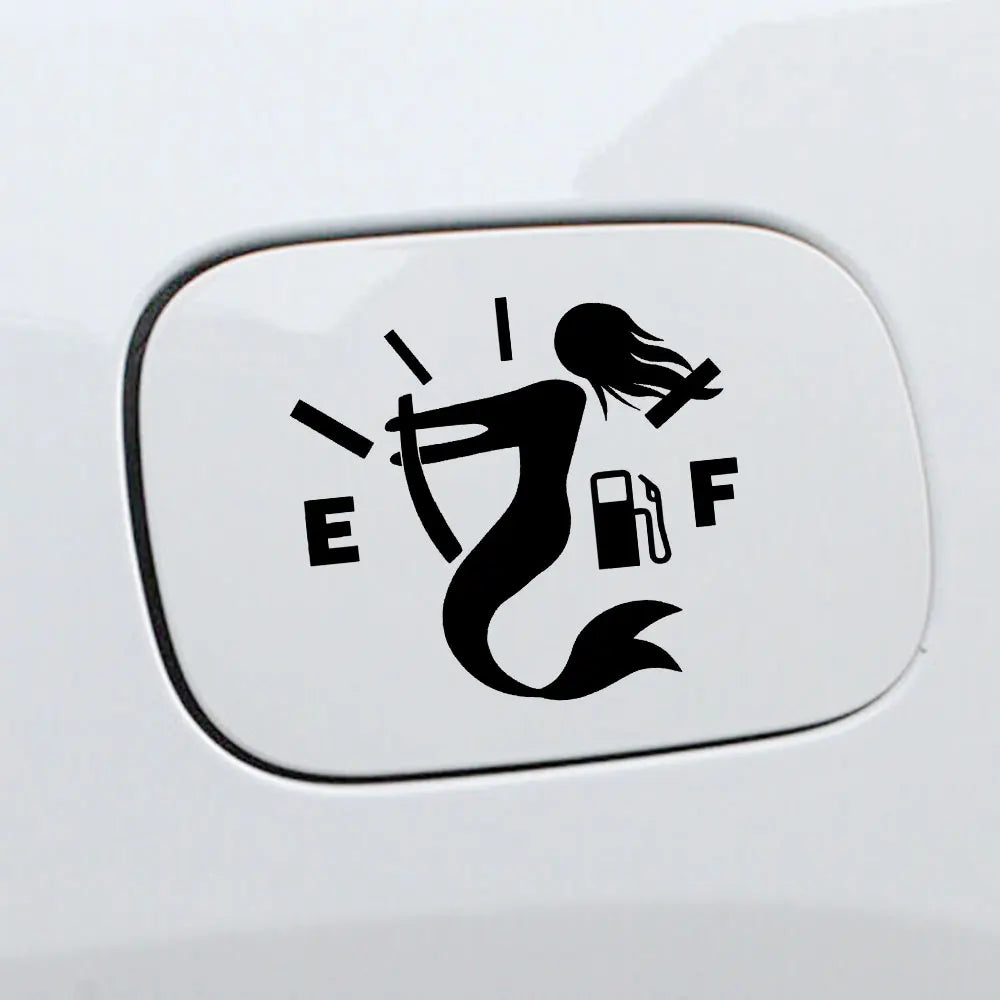 Mermaid Empty Full Gas Gauge Sticker for Car Fuel Tank Cap Door Decoration Automotive Supplies Outdoor Stickers Pvc Vinyl Decals (ONLINE ORDER ONLY)