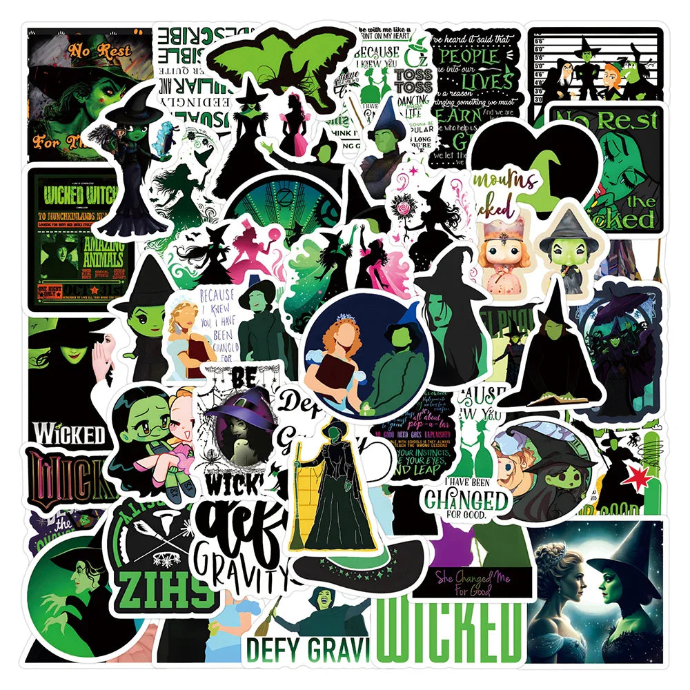 Wicked Movie Stickers Decals - Funny Graffiti Waterproof for Notebook, Phone, Bike, Skateboard, Fridge - 10/30/55PCS (Online Order Only)
