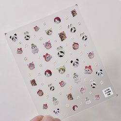 Lovely Dog Cat Animal Bunny 3D Soft Embossed Relief Self Adhesive Nail Art Stickers Cute Pretty Puppy Kitty Star Manicure Decals (ONLINE ORDER ONLY)