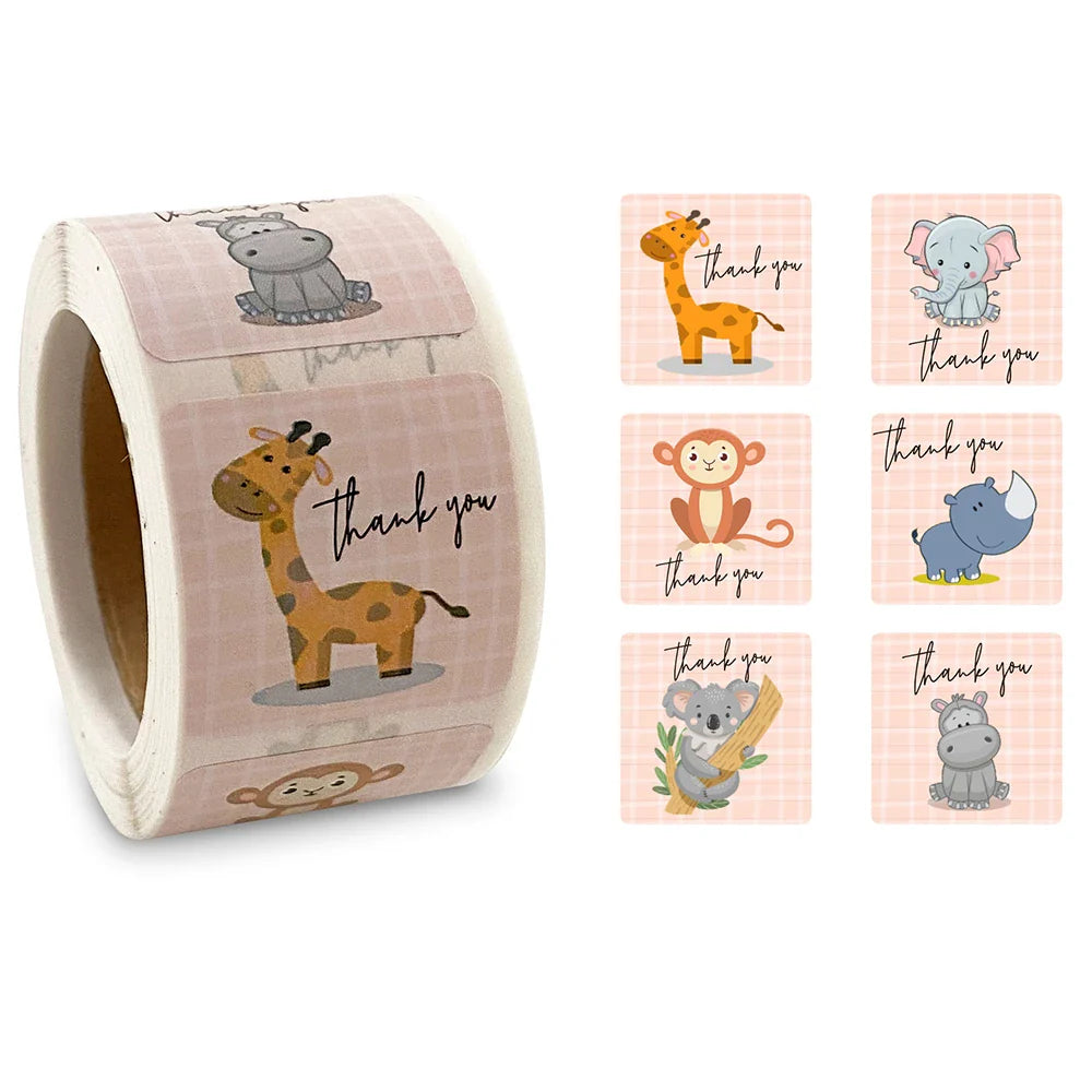 300pcs/Roll Cute Animal Motivational Stickers for Kids Reward & Self-Adhesive Labels for Elementary Students Stationery Stickers (ONLINE ORDER ONLY)