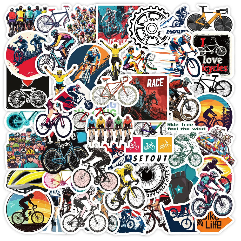10/50pcs Cool Mountain Bike MTB Graffiti Stickers Laptop Guitar Luggage Skateboard Car Waterproof Cool Sticker Decal Kids Toys (Online Order Only)