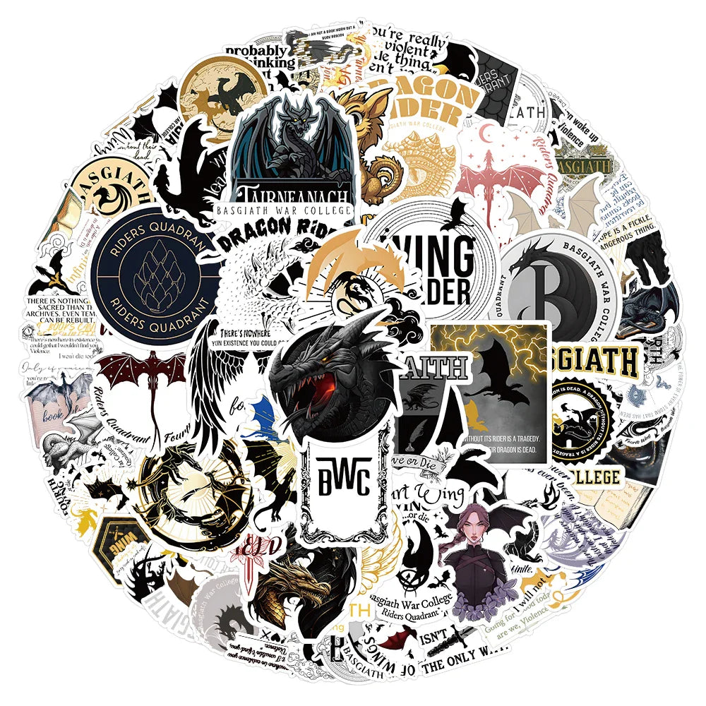 10/30/50/100pcs Fantasy Fourth Wing Novel Dragon Sticker Packs (ONLINE ORDER ONLY)