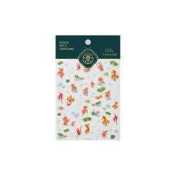 Lotus Leaf Brocaded Carp Koi Playing Goldfish Cavort Ripple Droplet Water Bubbles Self Adhesive Nail Art Stickers Manicure Decal (Online Order Only)
