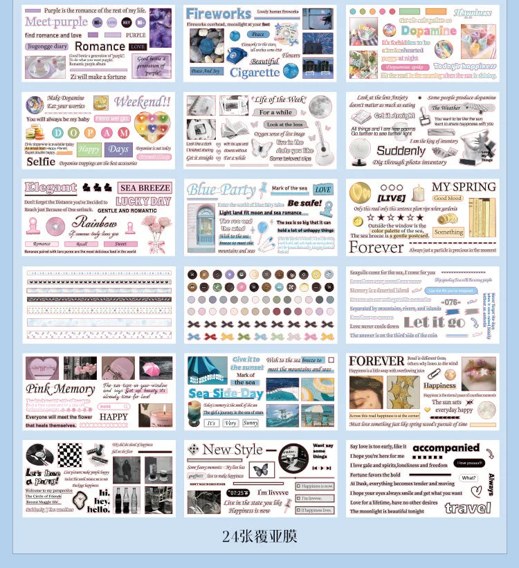 30piece/book Korean Ins Daydream Valley Series Cut Film Sticker Journal Phone Case DIY Scrapbooking Kawaii Decoration Stickers (ONLINE ORDER ONLY)