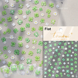 Mini Three Leaf Flower Magnolia Lotus Flower Stem Gradual Petal Line Arc Metal Sillver Delicate Nail Art Stickers Manicure Decal (Online Order Only)