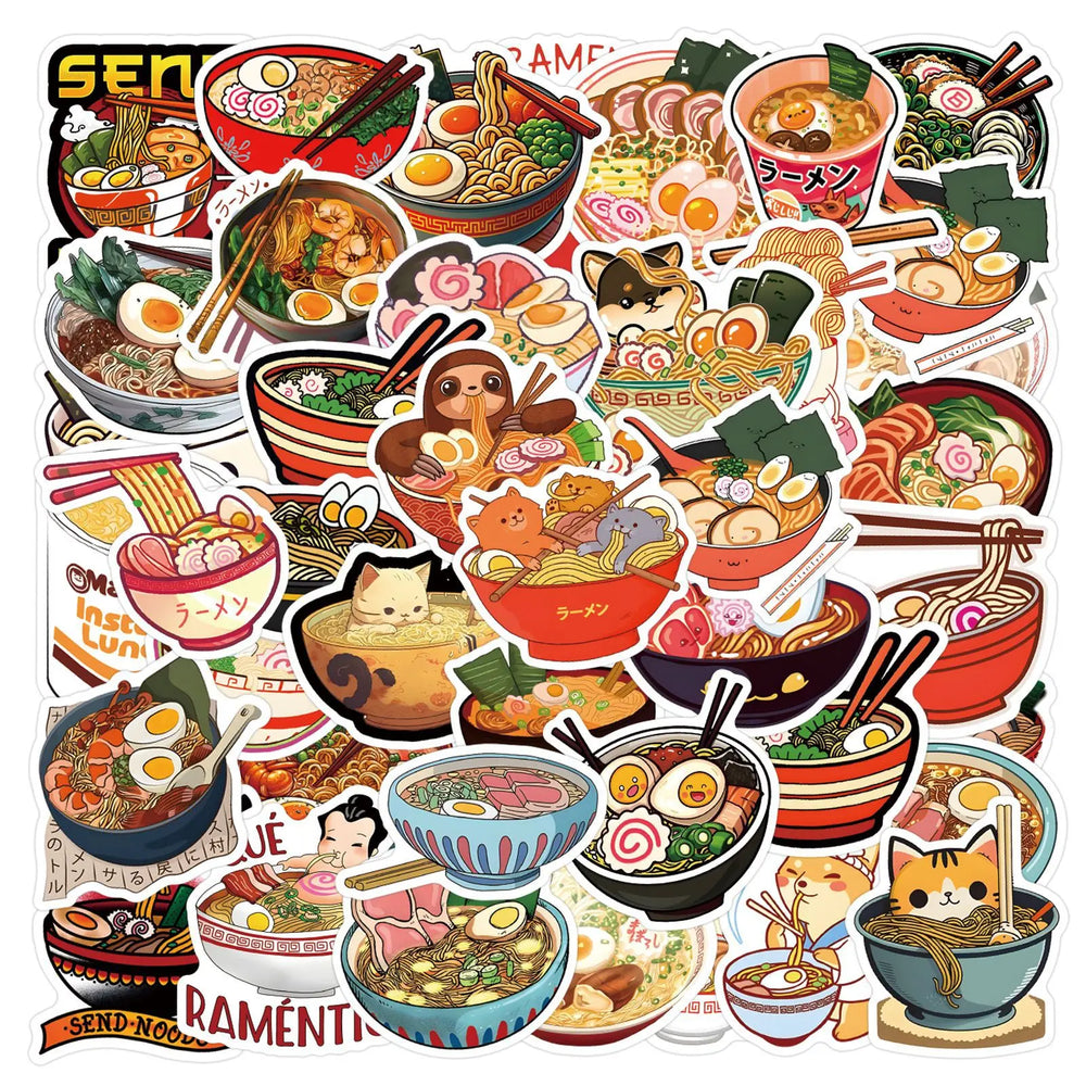 Pulled Noodles Cartoon Stickers 10/30/55PCS for Scrapbook, Laptop, Guitar, Car, Bike Decals (Online Order Only)