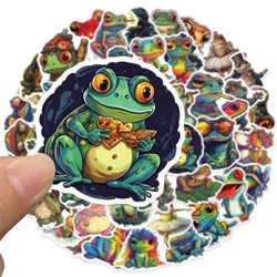 10/30/51PCS Colorful Psychedelic Frog Cartoon Stickers DIY Laptop Luggage Skateboard Graffiti Decals Fun for Kid Toys Gift (ONLINE ORDER ONLY)