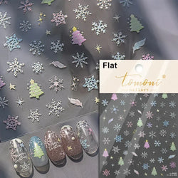 Winter Christmas Crystal Delicate Hexagon Romantic Laser Silver Chic Snowflakes Self Adhesive Nail Art Sticker 5D Manicure Decal (ONLINE ORDER ONLY)