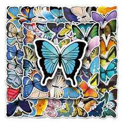 50Pcs Cute Butterfly Waterproof Vinyl Stickers for Skateboard Snowboard (Online Order Only)