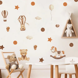 Boho Cartoon Animal Star Balloon Wall Stickers for Kids Room Decor (Online Order Only)