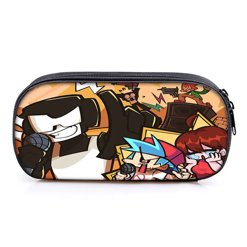 Children Friday Night Funkin Pencil Box Boys Girls Kids Anime Pencil Case Students Cartoon Pen Bags Teenagers Stationery Bags (Online Order Only)