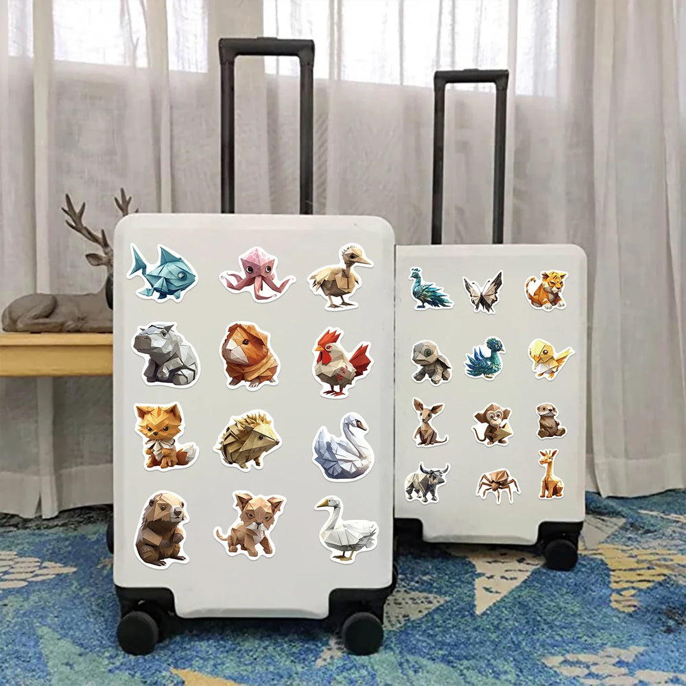 58pcs Origami Aanimal Stickers for Kids Boys Girl Baby Toys Shower Wall Decal For Notebook Water Bottle Luggage Laptop Phone (ONLINE ORDER ONLY)
