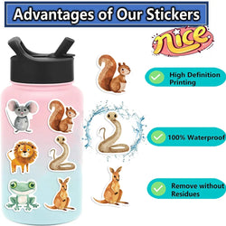 50pcs Cute Childrens Book Paintings Stickers Vinyl Waterproof Stickers for Kids Toy Animals Decals for Loptop Water Bottle Phone (ONLINE ORDER ONLY)
