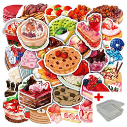 50pcs Dessert Graffiti Stickers for Helmet, Wall, DIY with Storage Box (Online Order Only)