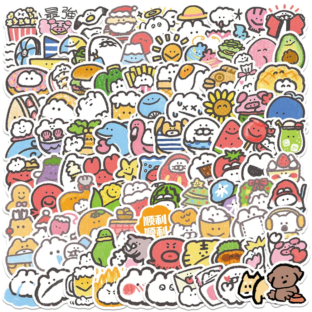 100 Pcs Cute Anime Stickers for Laptop, Skateboard, Bicycle, Fridge, Waterproof Decals (ONLINE ORDER ONLY)