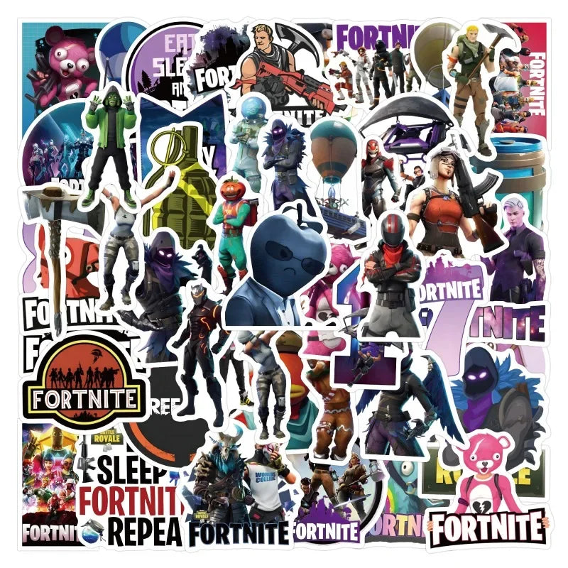 55pcs Fortnite Graffiti Stickers for Laptop, Phone, Scooter, Water Bottle, Suitcase, Stationery (ONLINE ORDER ONLY)