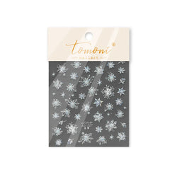 Flying Snowflakes Cold Winter Geometric Hexagon Star Romantic Adhesive Nail Art Stickers Embossment Rhinestone Manicure Decals (ONLINE ORDER ONLY)