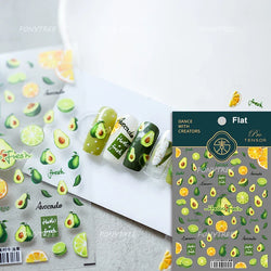 Soda Fruit Beverage Bottle Bear Watermelon Popsicle Dessert Ice Cream Cat Cherry Strawberry Bow Summer Nail Art Stickers Decals (ONLINE ORDER ONLY)