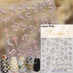Blue Butterfly Planet Star Conch Snake Shell Clam Pearl Whale Jellyfish Moon Adhesive Nail Art Stickers Dreamy Manicure Decals (Online Order Only)