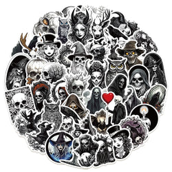 10/50Pcs Gothic Darkness Witch Horror Skull Stickers Aesthetic For Luggage Laptop Water Bottle Notebook Waterproof Vinyl Decals (ONLINE ORDER ONLY)