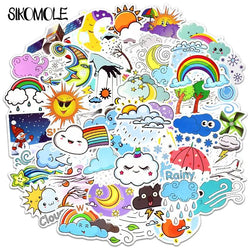 Cartoon Weather Stickers Pack for Notebook Laptop Phone Car Fridge Kids Toys (ONLINE ORDER ONLY)